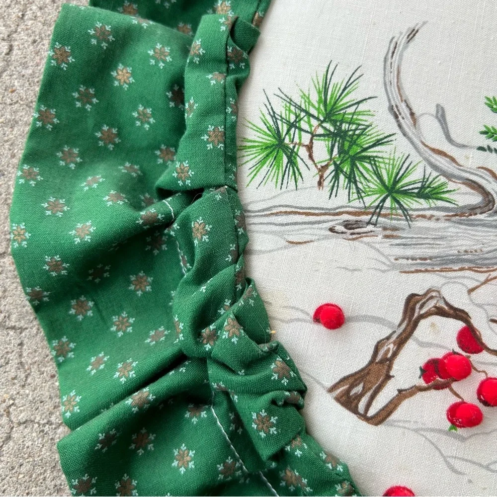 Vintage Christmas Rabbit Embroidery Hoop Art Bunny Winter Wall Art Cottagecore